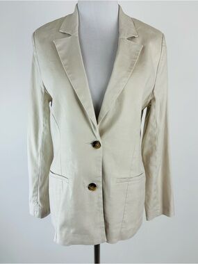EVEREVE Neutral Linen Blend Two Button Blazer Size XS